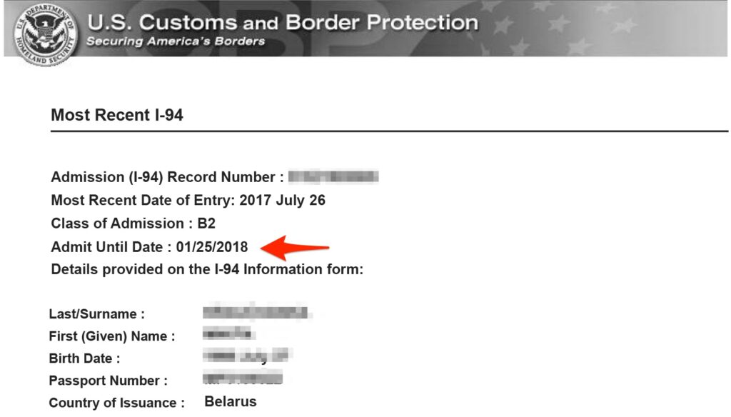 travel document not valid i 94 error